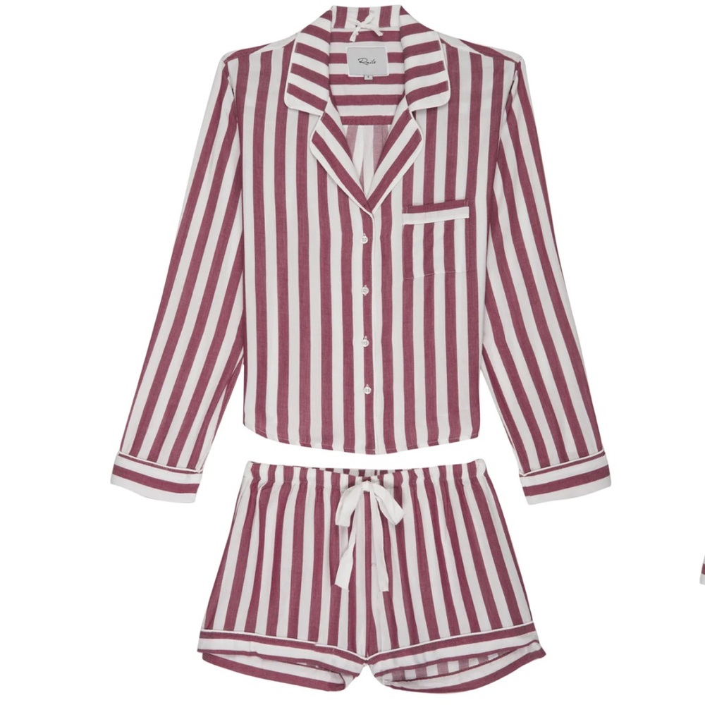 Rails Crimson and White Striped Pajama Set